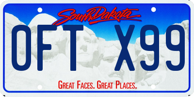 SD license plate 0FTX99