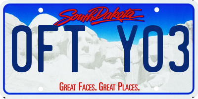SD license plate 0FTY03