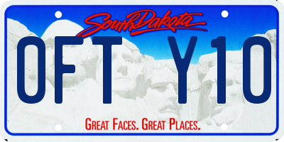 SD license plate 0FTY10