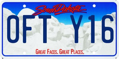 SD license plate 0FTY16