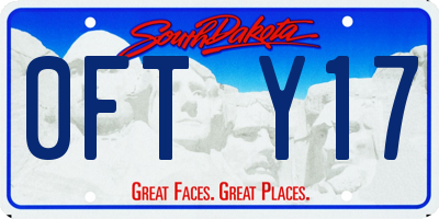SD license plate 0FTY17