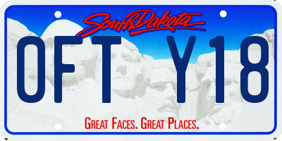 SD license plate 0FTY18