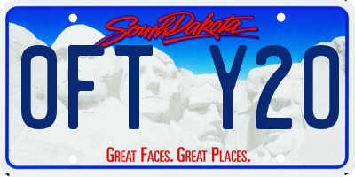 SD license plate 0FTY20