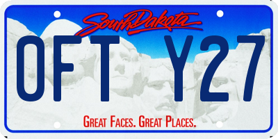 SD license plate 0FTY27