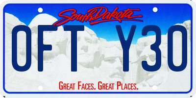 SD license plate 0FTY30