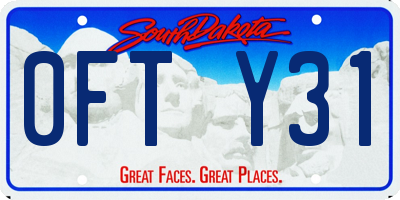 SD license plate 0FTY31