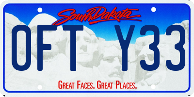 SD license plate 0FTY33