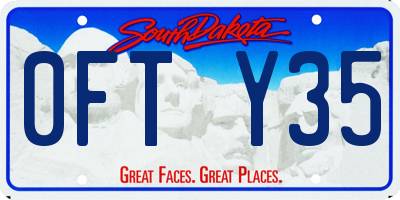 SD license plate 0FTY35