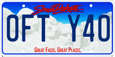 SD license plate 0FTY40