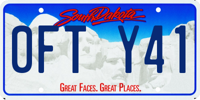 SD license plate 0FTY41