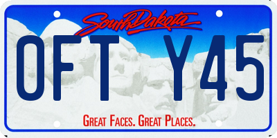 SD license plate 0FTY45
