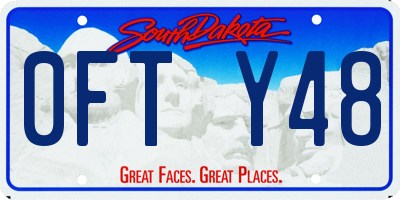 SD license plate 0FTY48