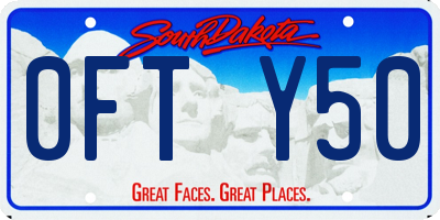 SD license plate 0FTY50