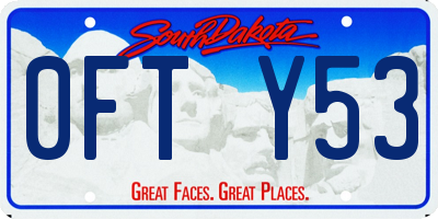 SD license plate 0FTY53
