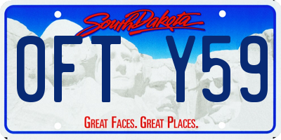 SD license plate 0FTY59