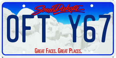 SD license plate 0FTY67