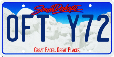 SD license plate 0FTY72