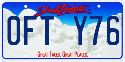 SD license plate 0FTY76