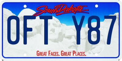 SD license plate 0FTY87