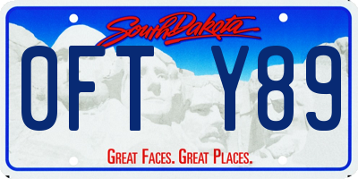SD license plate 0FTY89