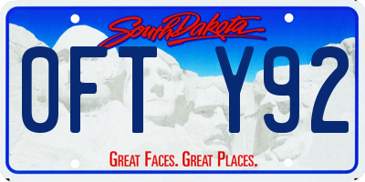 SD license plate 0FTY92