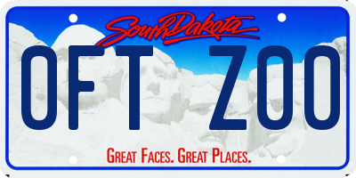 SD license plate 0FTZ00
