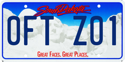 SD license plate 0FTZ01