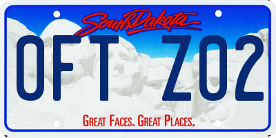 SD license plate 0FTZ02