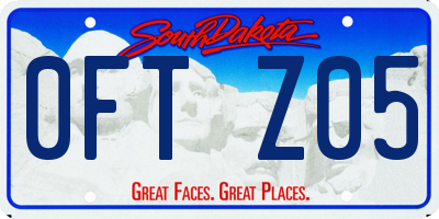 SD license plate 0FTZ05