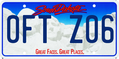 SD license plate 0FTZ06