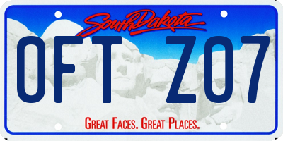 SD license plate 0FTZ07