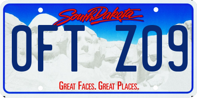 SD license plate 0FTZ09