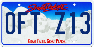 SD license plate 0FTZ13