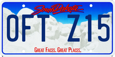 SD license plate 0FTZ15
