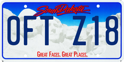 SD license plate 0FTZ18