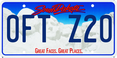 SD license plate 0FTZ20