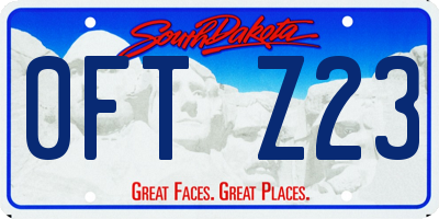 SD license plate 0FTZ23