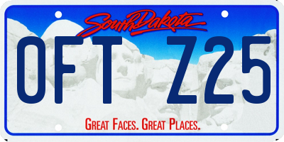 SD license plate 0FTZ25