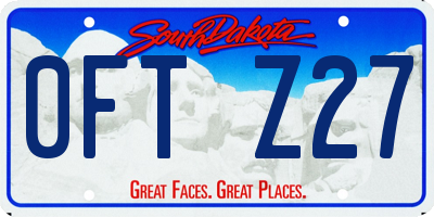 SD license plate 0FTZ27