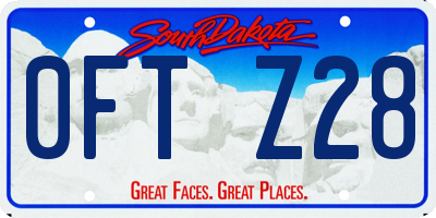 SD license plate 0FTZ28