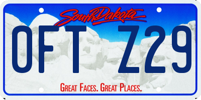SD license plate 0FTZ29