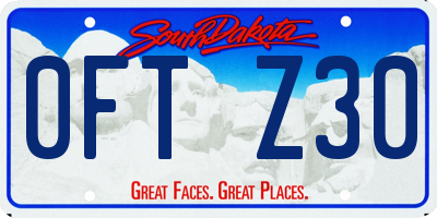 SD license plate 0FTZ30