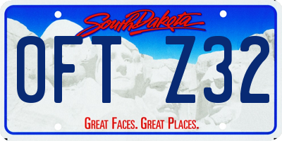 SD license plate 0FTZ32