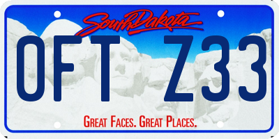 SD license plate 0FTZ33