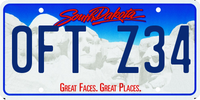 SD license plate 0FTZ34