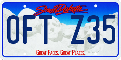 SD license plate 0FTZ35