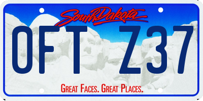 SD license plate 0FTZ37