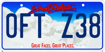 SD license plate 0FTZ38