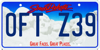 SD license plate 0FTZ39