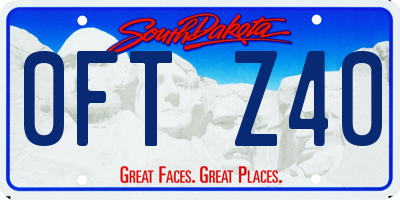 SD license plate 0FTZ40